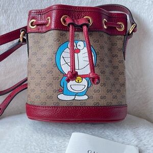 Gucci x Doraemon mini bucket crossbody bag